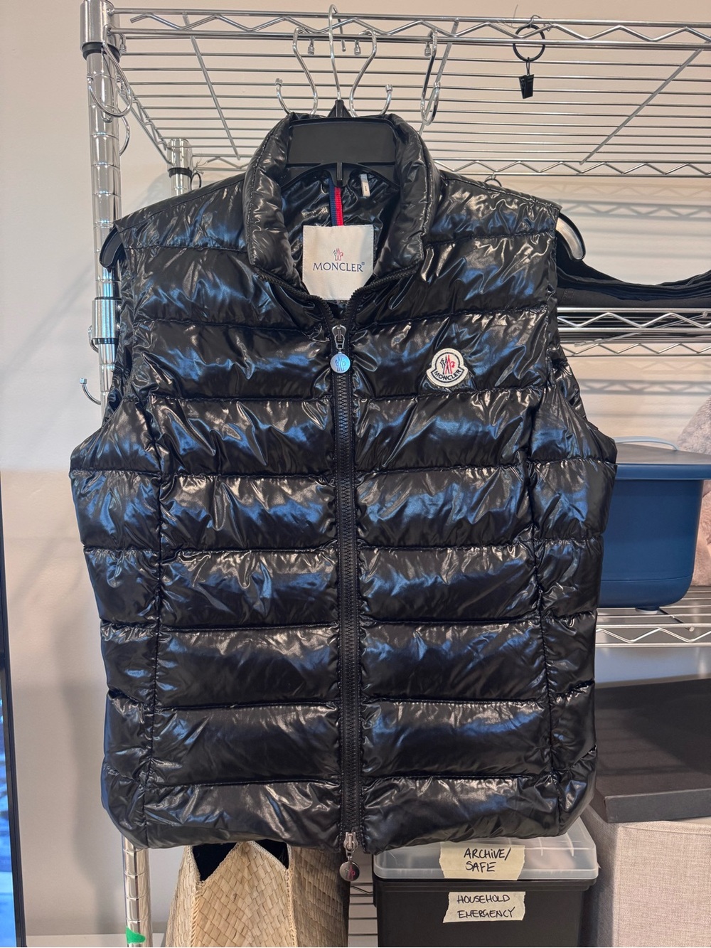 Moncler Men's Shiny Black Puffer Vest